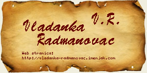 Vladanka Radmanovac vizit kartica